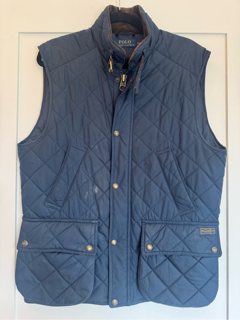 Ralph Lauren Quilted Navy Men's Vest with Snap Front